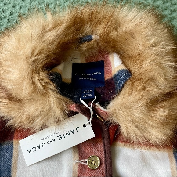 {NWT} Janie & Jack Faux Fur Cape Winter Set - Picture 6 of 10